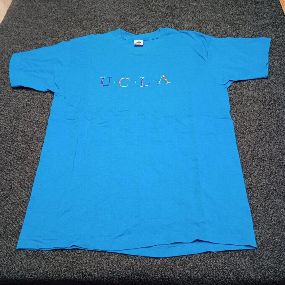 VINTAGE UCLA College Single Stitch 90s Y2K Blue T Shirt Tee Adult XL USA‎ Made